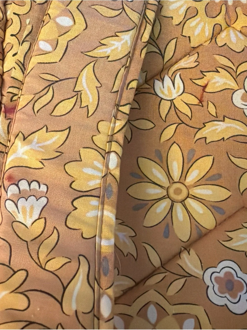 Longaberger Yellow Floral Quilted Backpack